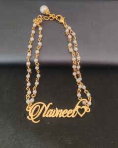 White Pearl Name Bracelet