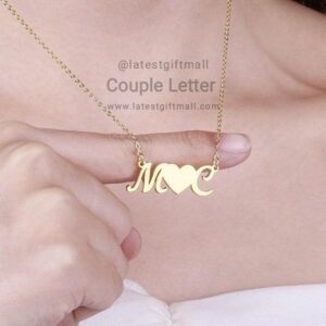 personalized name necklace with couple letter