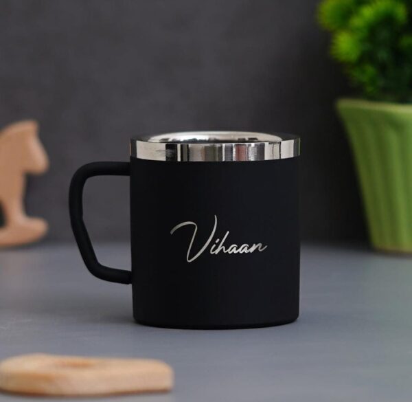 Customised Stainless Steel Mug black color