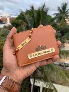 Rudraksh Name Rakhi and wallet combo