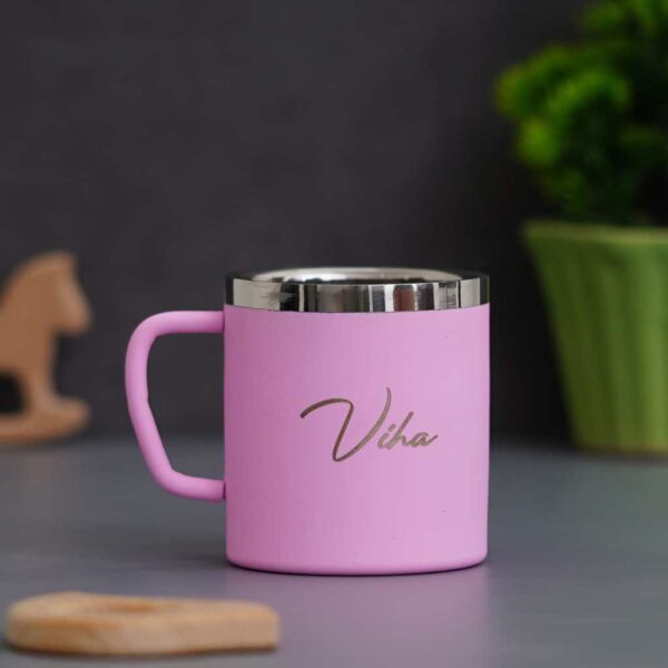 Customized Stainless Steel Pink Mug