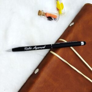 Personalized Slim Full Black Pen – Name Pen – Customized Metal Pen