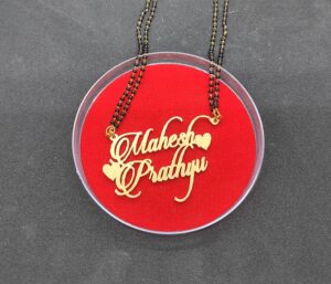 Personalized Name Mangalsutra 2 hearts
