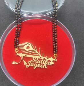 Personalized Name Mangalsutra Premium Design with Mor Pankh