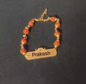 Rudraksh Name Rakhi with mens