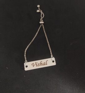 Name Rakhi Silver | Silver Bracelet ladies | Bhabhi rakhi silver
