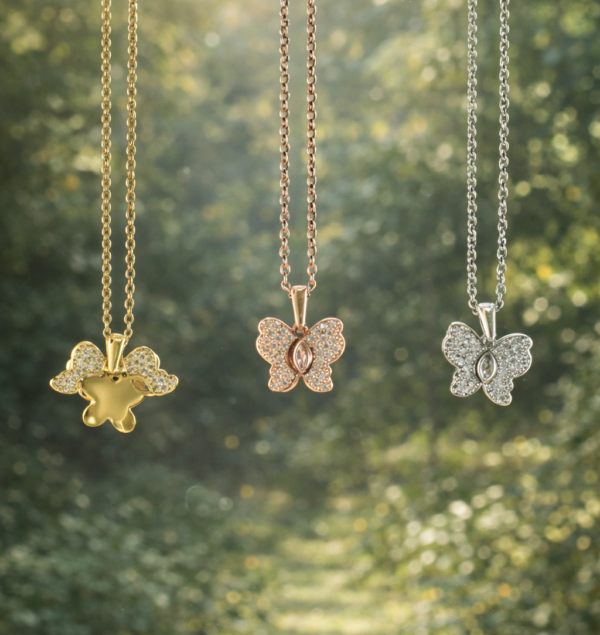 hidden butterfly name necklace