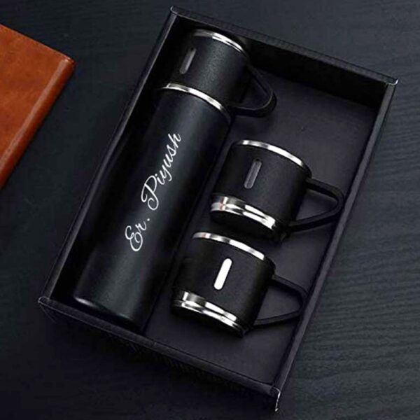 Custom Vacuum Flask Set with Logo | Personalized Stainless Steel Flask Gift Set