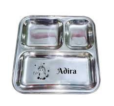 Personalized Thali Set for Kids with Name Engraved