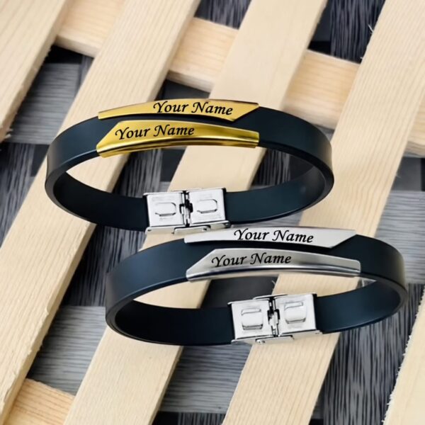 Couple Name Bracelet – Personalized Gold & Silver Bracelet for Couples Custom Engraved Jewelry