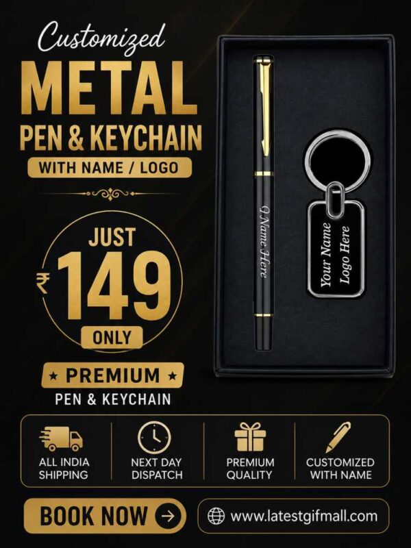 Premium pen keychain with name