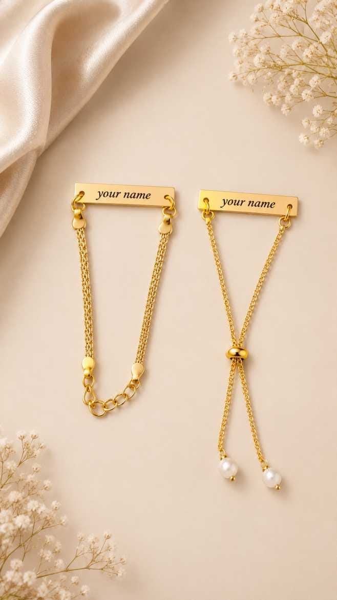 Bhai Bhabhi Gold Name Rakhi Customized Personalized Rakhi Set Premium Raksha Bandhan Gift Just ₹179 Latest Gift Mall