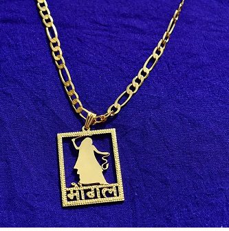 Mogal Maa Name Pendant – Gold Plated Pure Brass Custom Name Pendant for Women & Girls