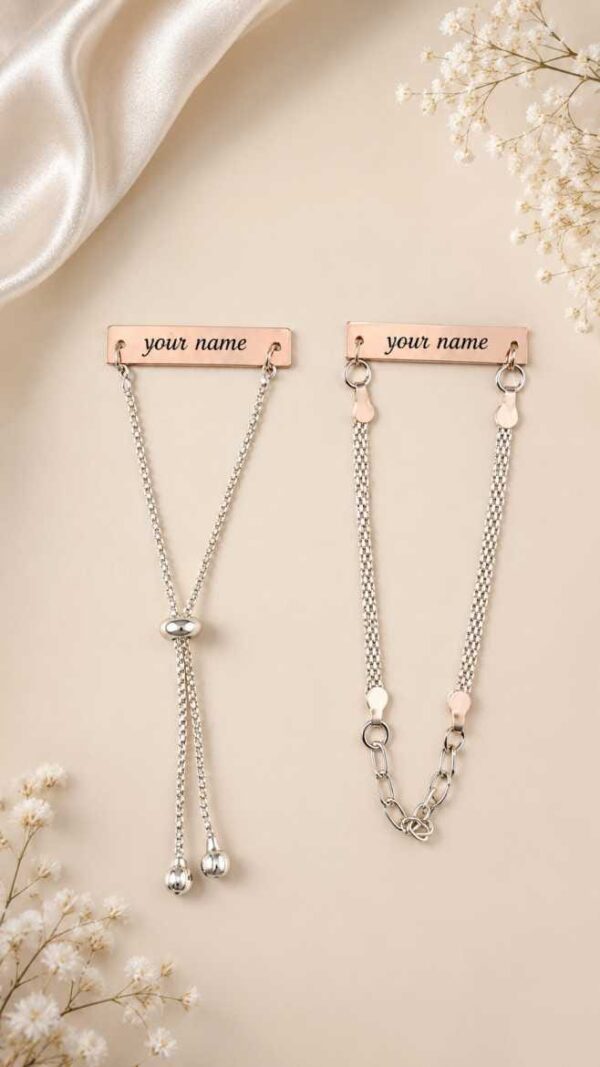 Customized Couple Name Rakhi Silver | Personalized Engraved Name Rakhi for Brother & Sister | Premium Gift | Just ₹199